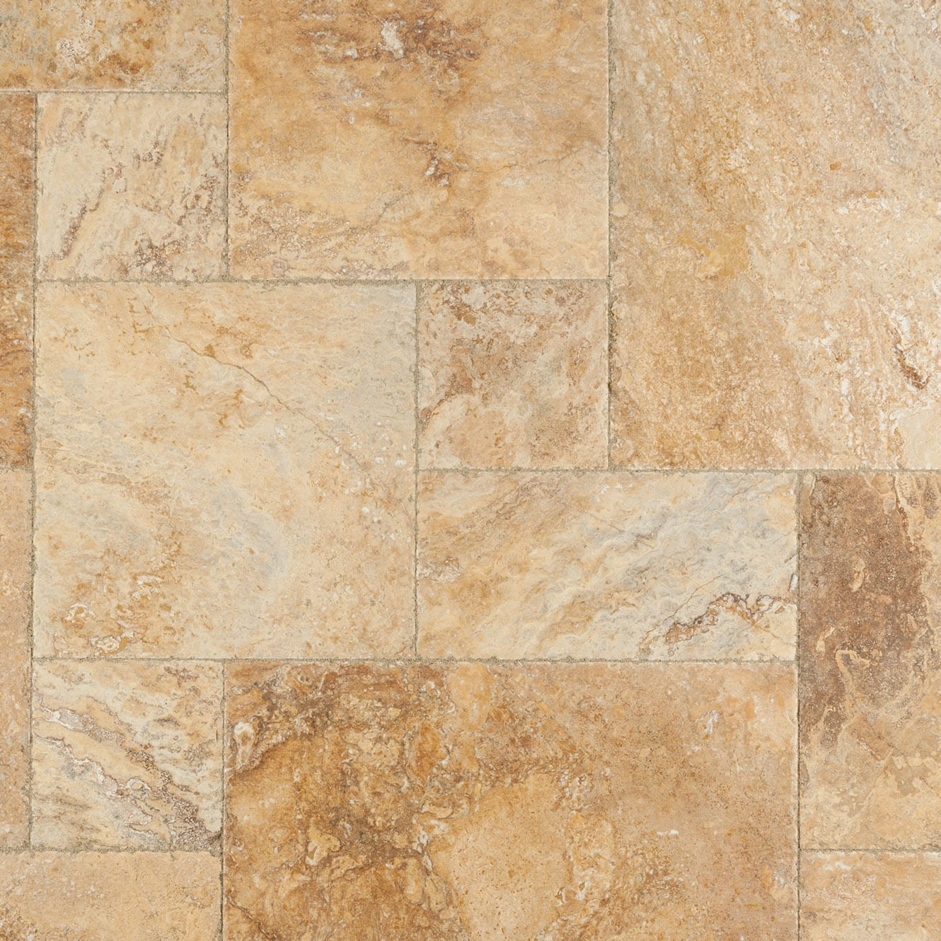 Meandros Gold Antique Pattern Brushed, Chiseled, and Partially Filled - Livfloors Collection