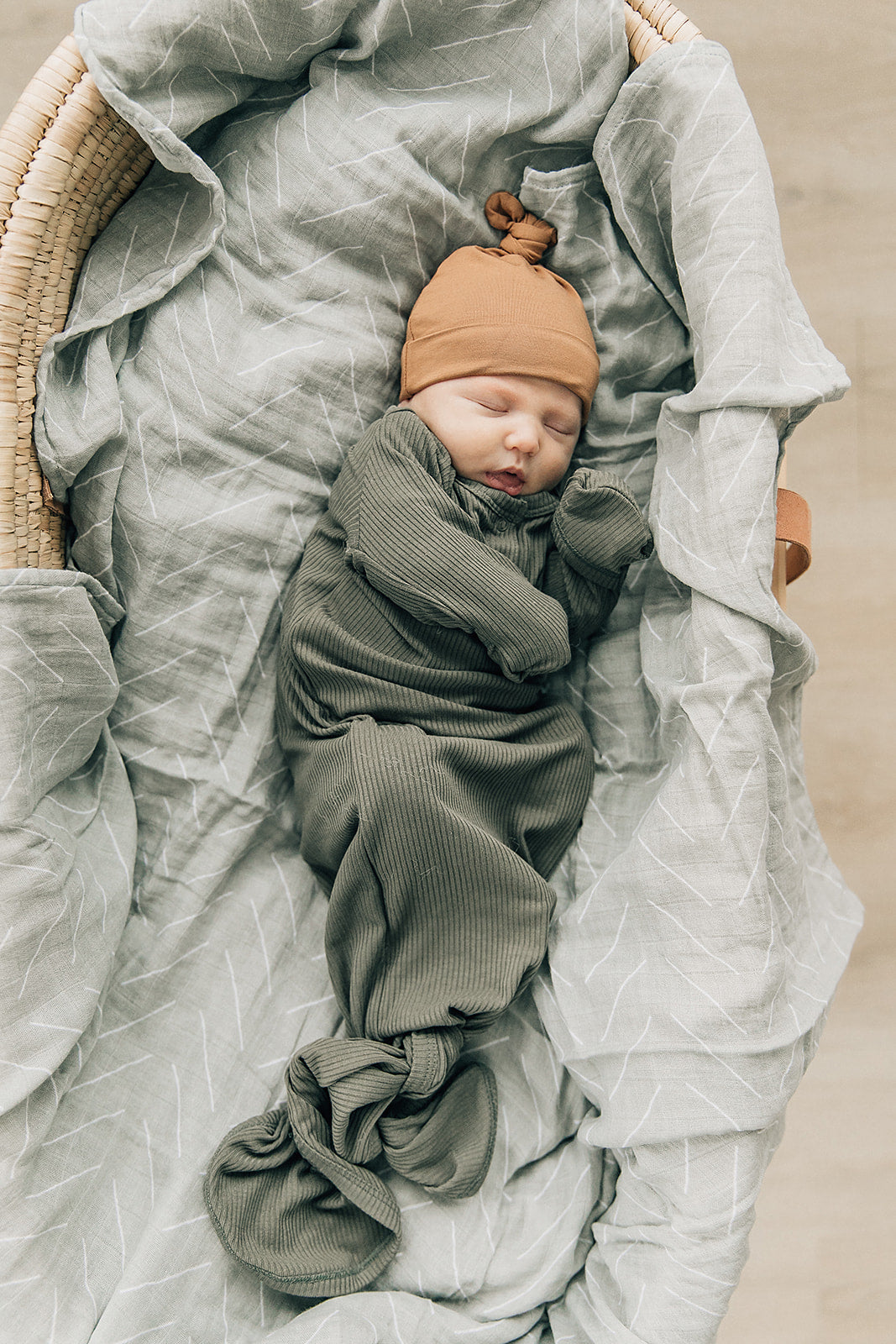 Desert Sage Muslin Swaddle Blanket  Mebie Baby   