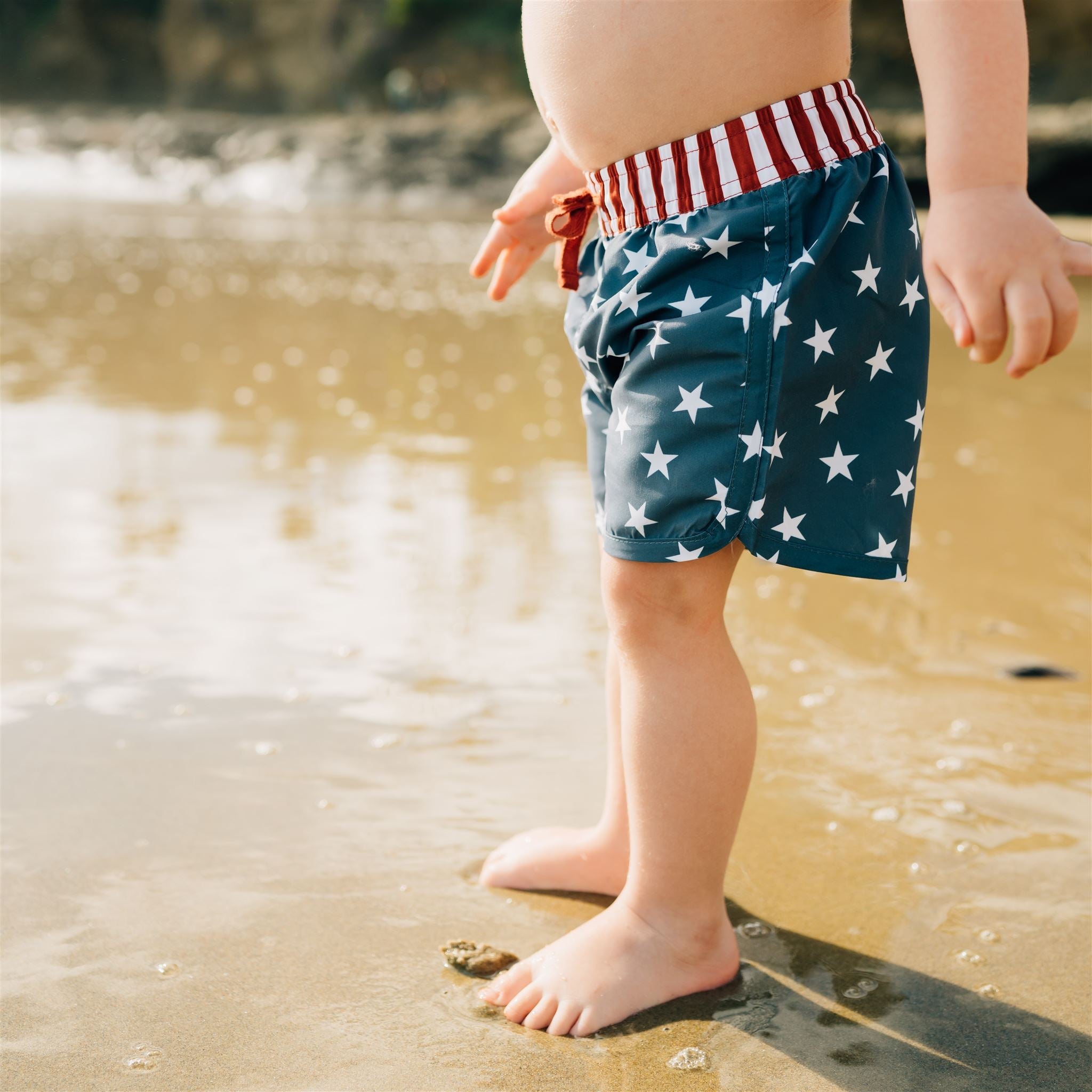 Stars + Stripes Surf Swim Shorts  Mebie Baby   