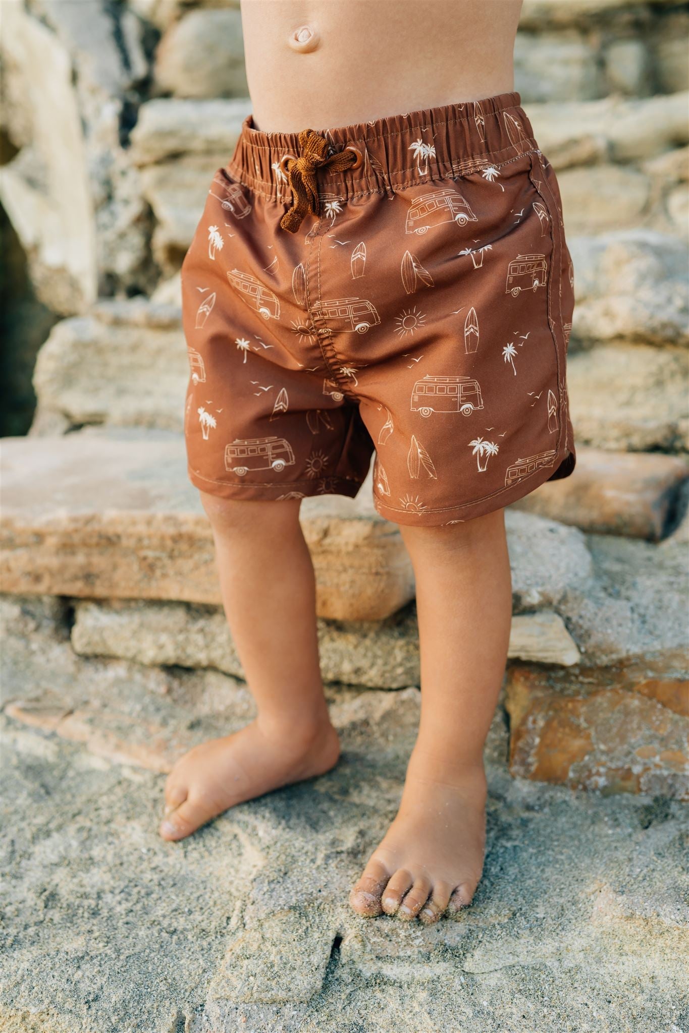 Dark Rust Surf Swim Shorts  Mebie Baby   