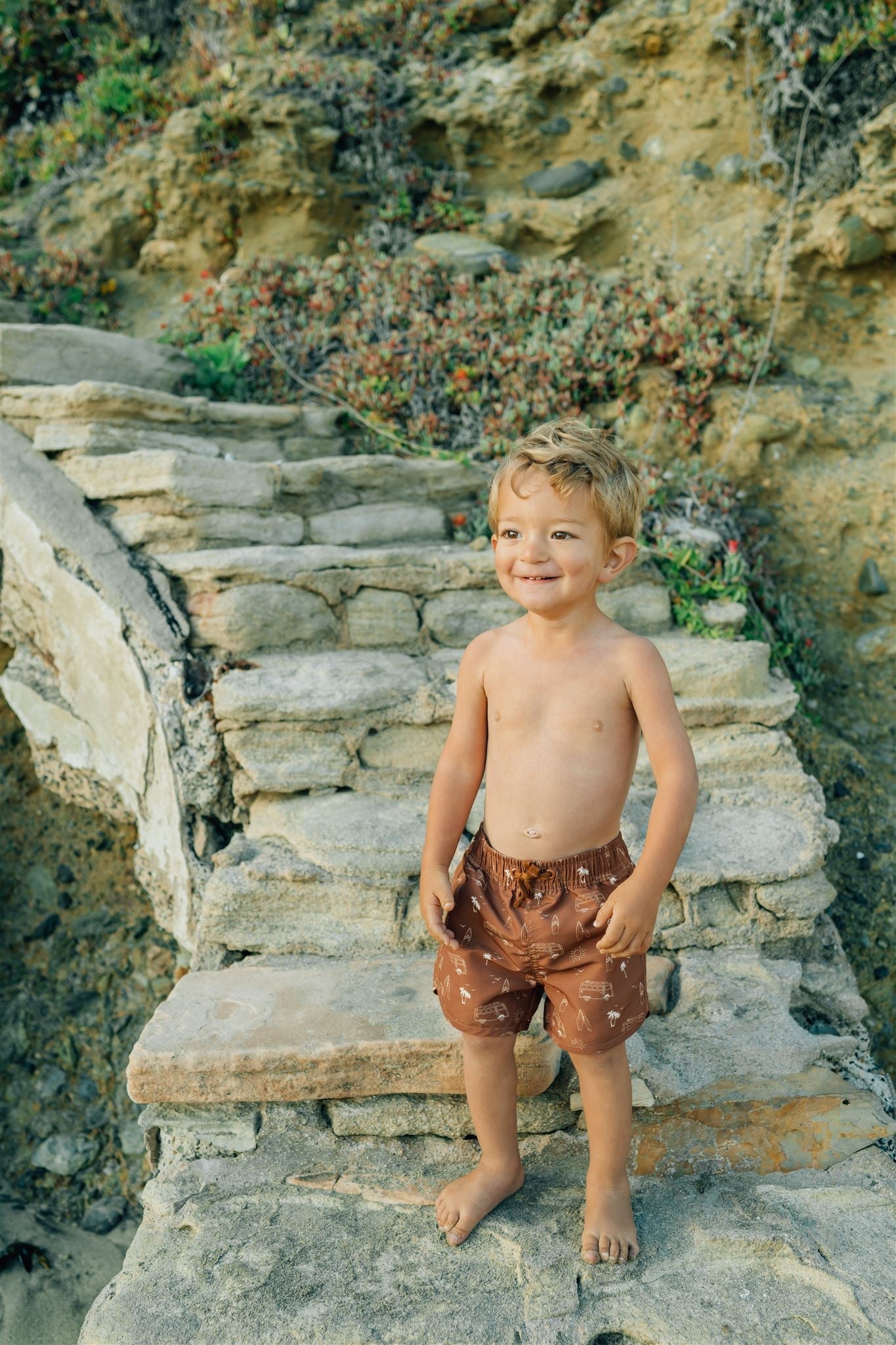 Dark Rust Surf Swim Shorts  Mebie Baby   