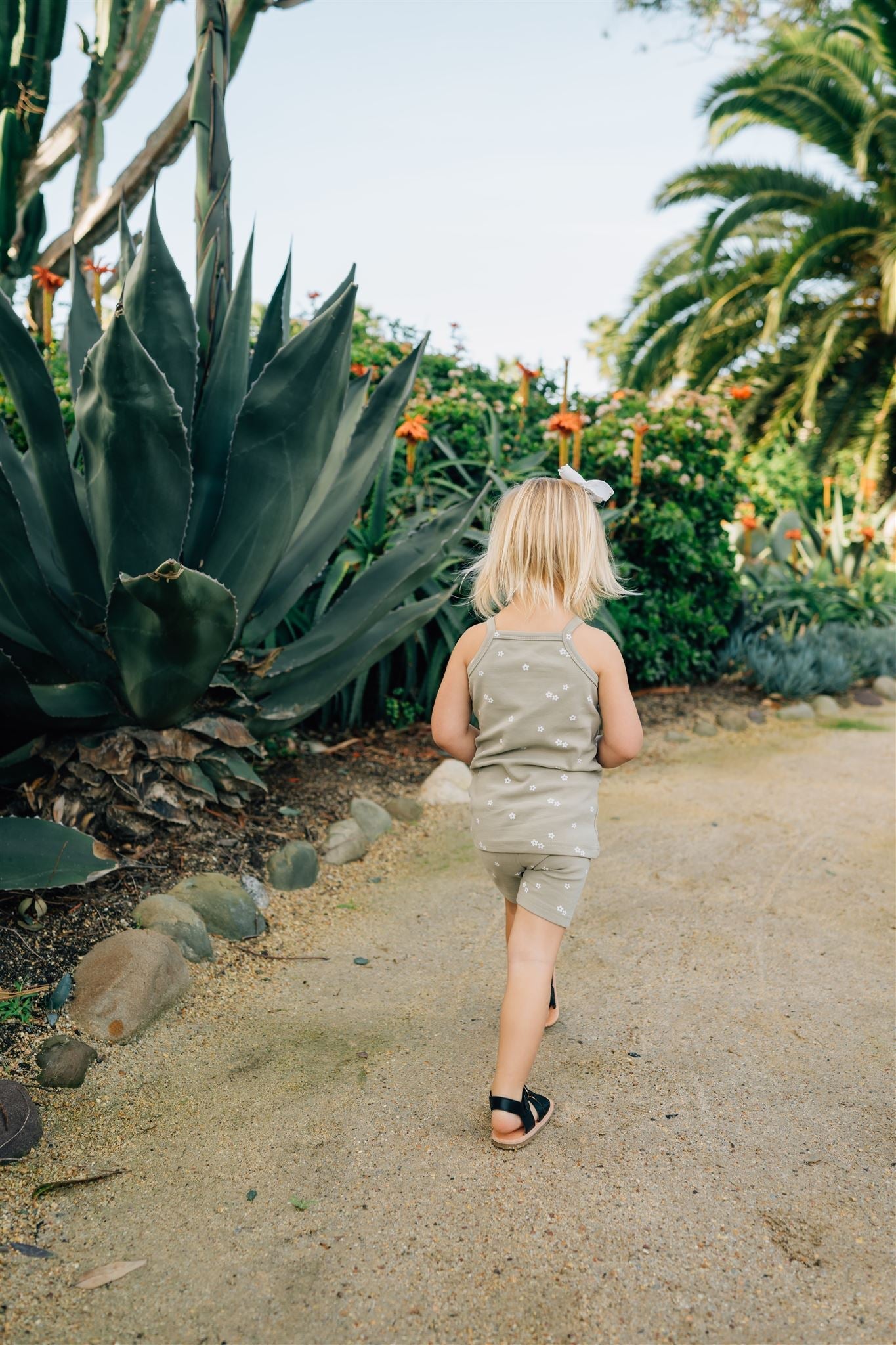 Sage Floral Tank + Biker Short Set  Mebie Baby   