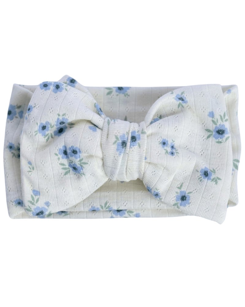 Messy Bow Headwrap - Blue Floral
