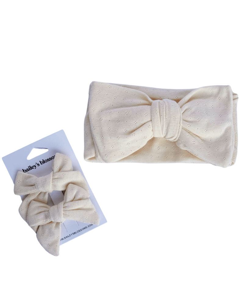 Messy Bow Headwrap - Cream