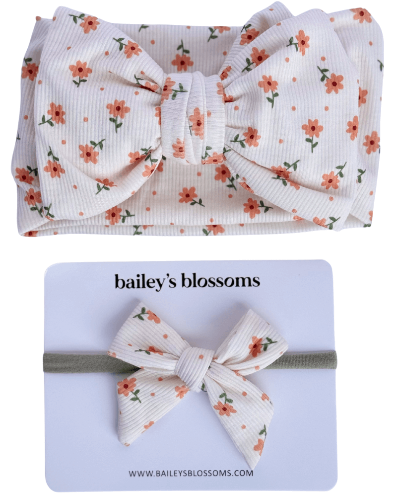 Messy Bow Headwrap - Orange Floral