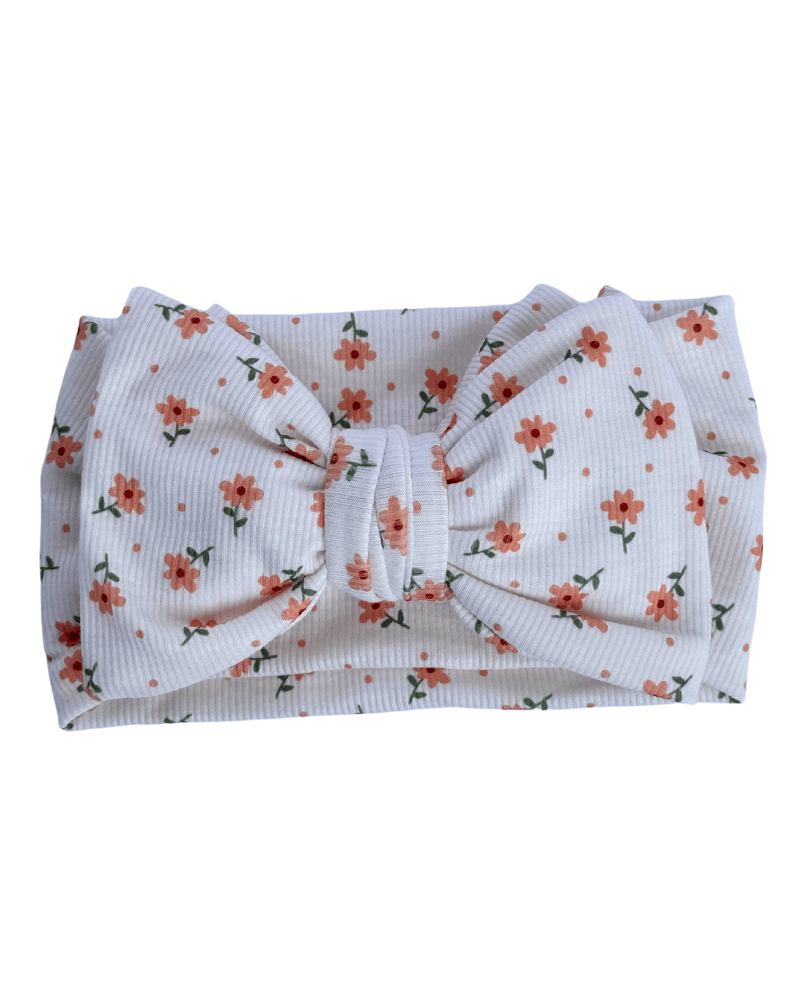 Messy Bow Headwrap - Orange Floral