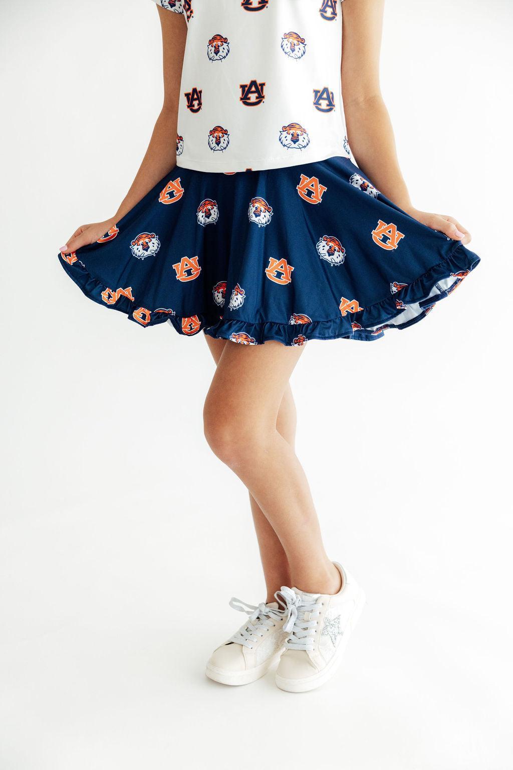 Auburn Blue Aubie Ruffle Twirl Skort