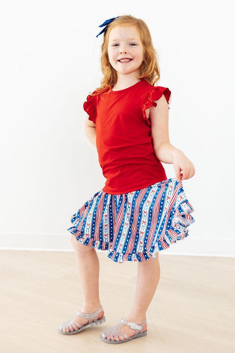 All-American Girl Ruffle Twirl Skort