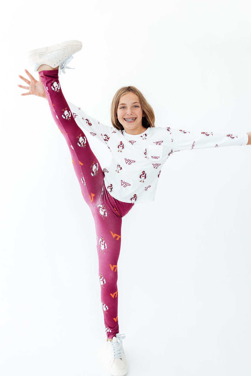 Virginia Tech Maroon Hokie Leggings