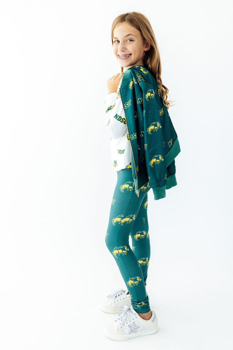 North Dakota State University White Bison L/S Ruffle Pocket Tee