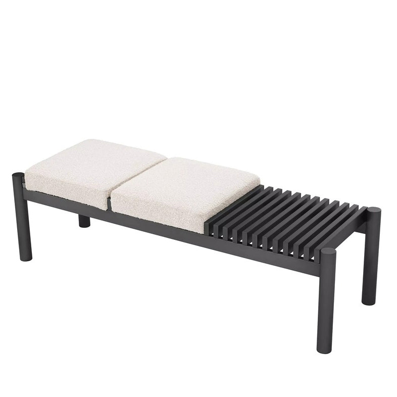 Mimosa Metal Indoors Bench with Teddy Fabric