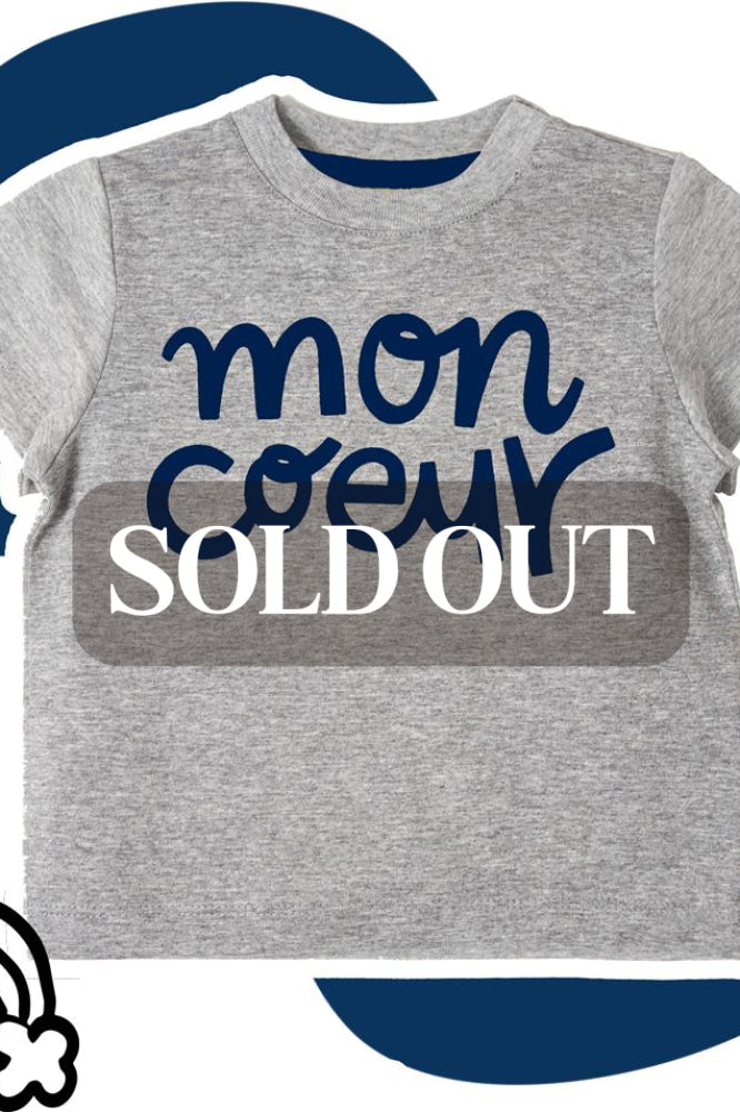 Mon Coeur T-Shirt Navy Logo - Grey - FINAL SALE