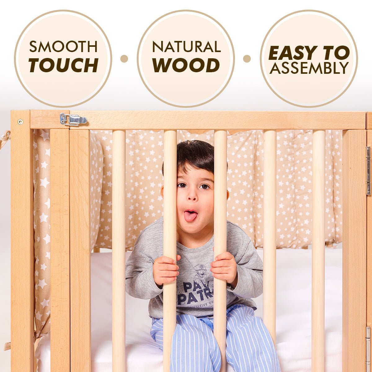 Preorder Full Montessori Floor Bed Frame for Toddlers with Fence and Wooden Slats (75*54 inch) Beds Goodevas   