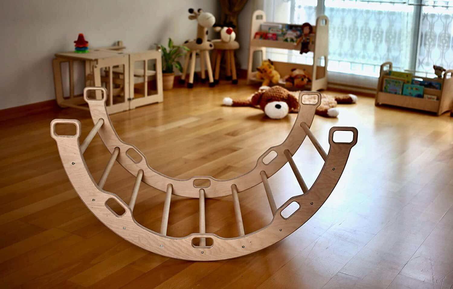 Climbing Arch / Rocker with Safari Pattern Pillow