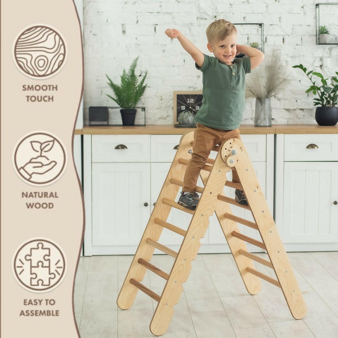 Montessori Triangle Ladder - Handmade Climber for Kids 1-7 y.o. Single Ladders Goodevas   