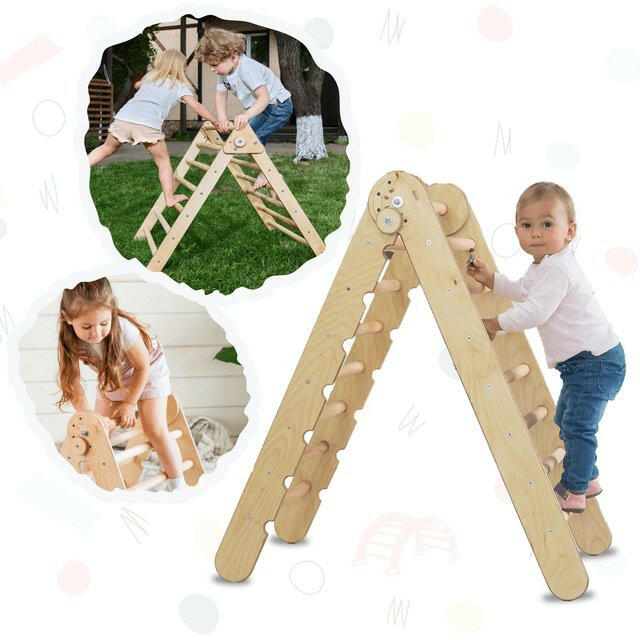 Montessori Triangle Ladder - Handmade Climber for Kids 1-7 y.o. Single Ladders Goodevas Beige  