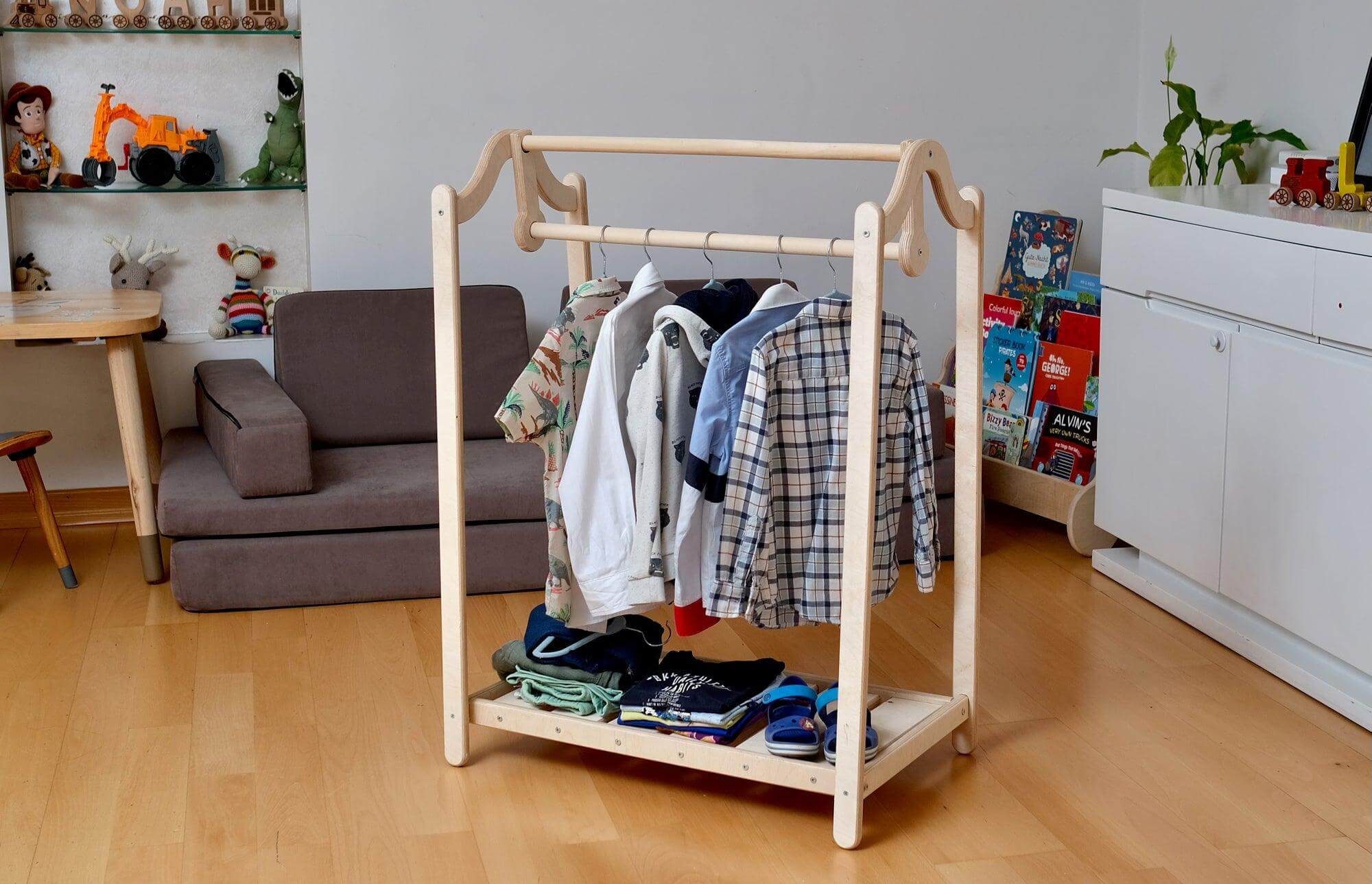 Children’s wooden clothes popular racks