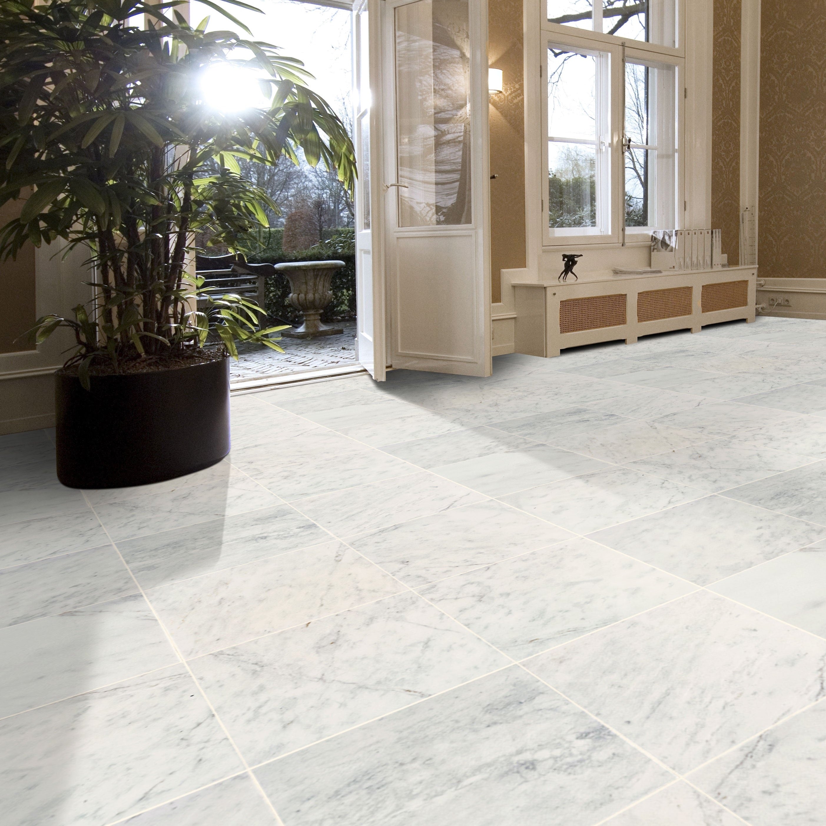 Mugla White Marble Tiles Polished Floor and Wall Tile - Belair Collection