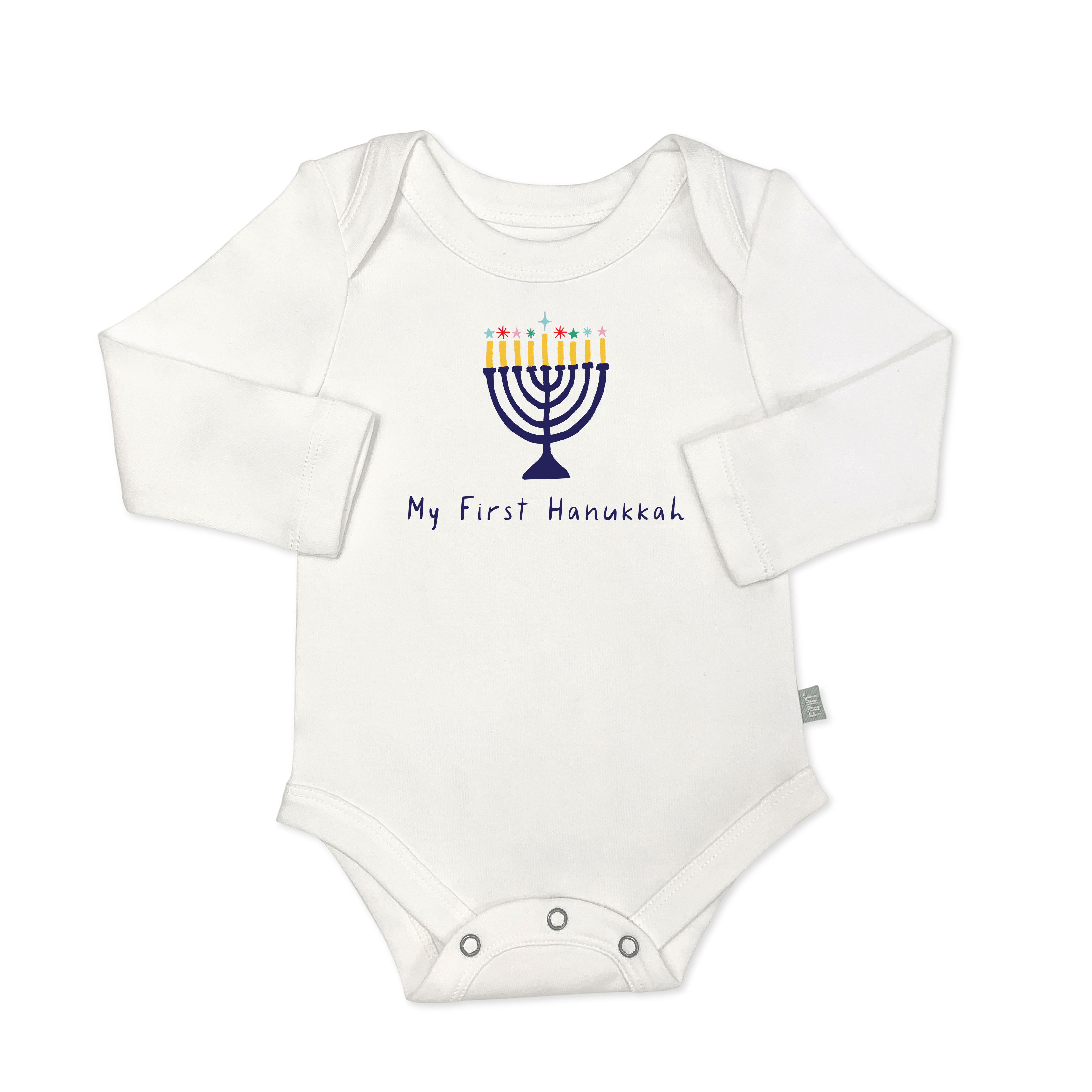 long sleeve graphic bodysuit | my first hanukkah