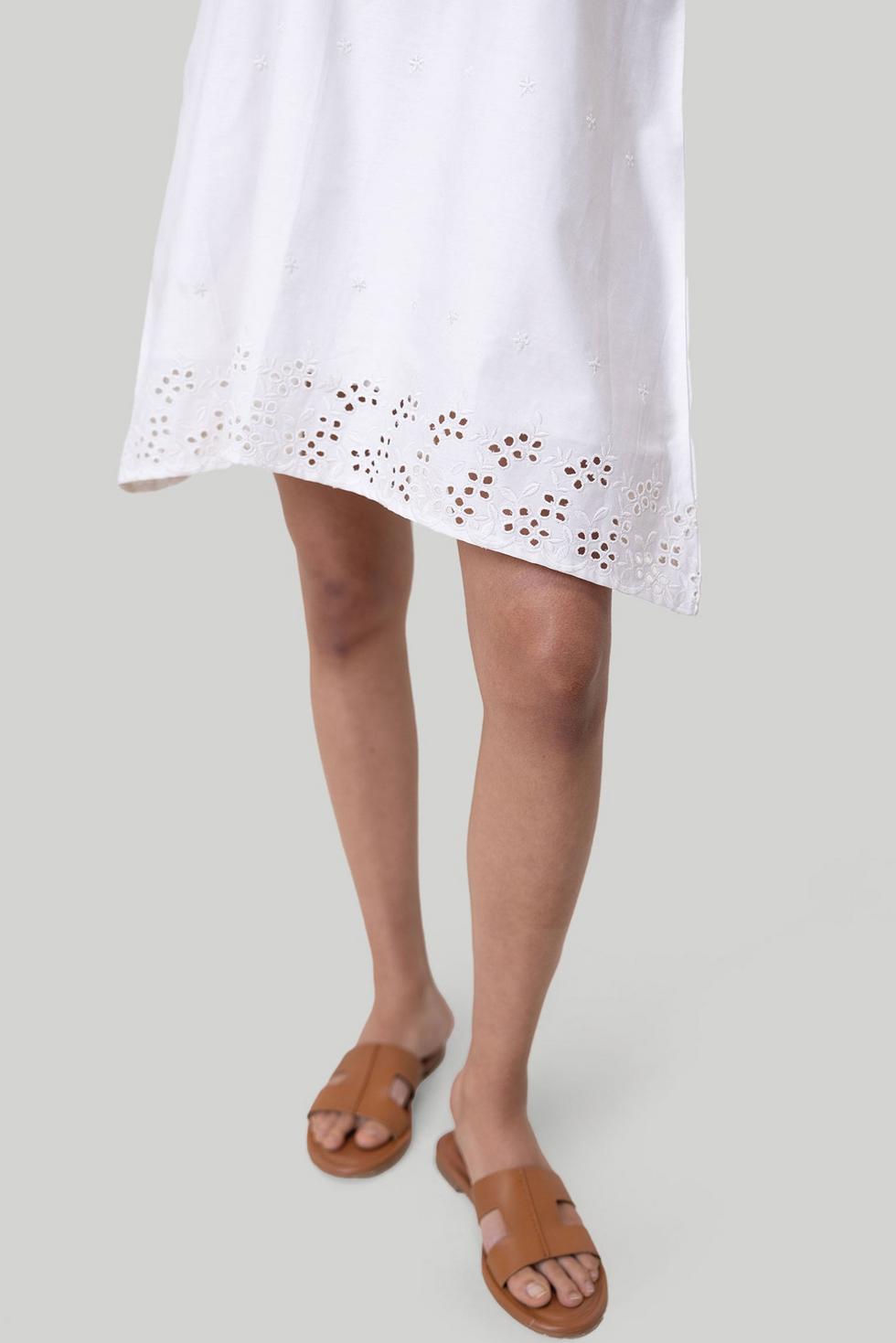 Short Tent Dress - Coconut White