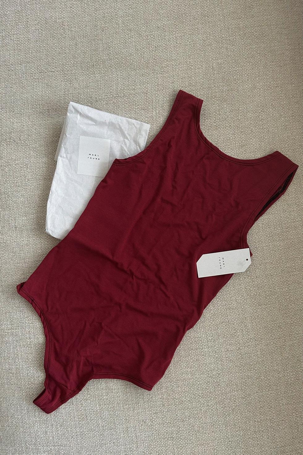 Backless Thong Bodysuit - Wine
