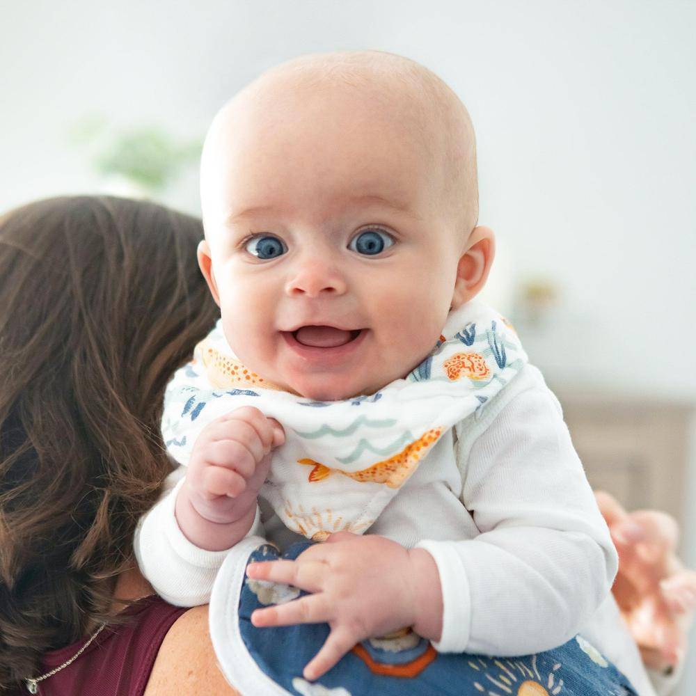 Narwhal + Hello Sunshine Bandana Bib Set Bib Bebe au Lait   