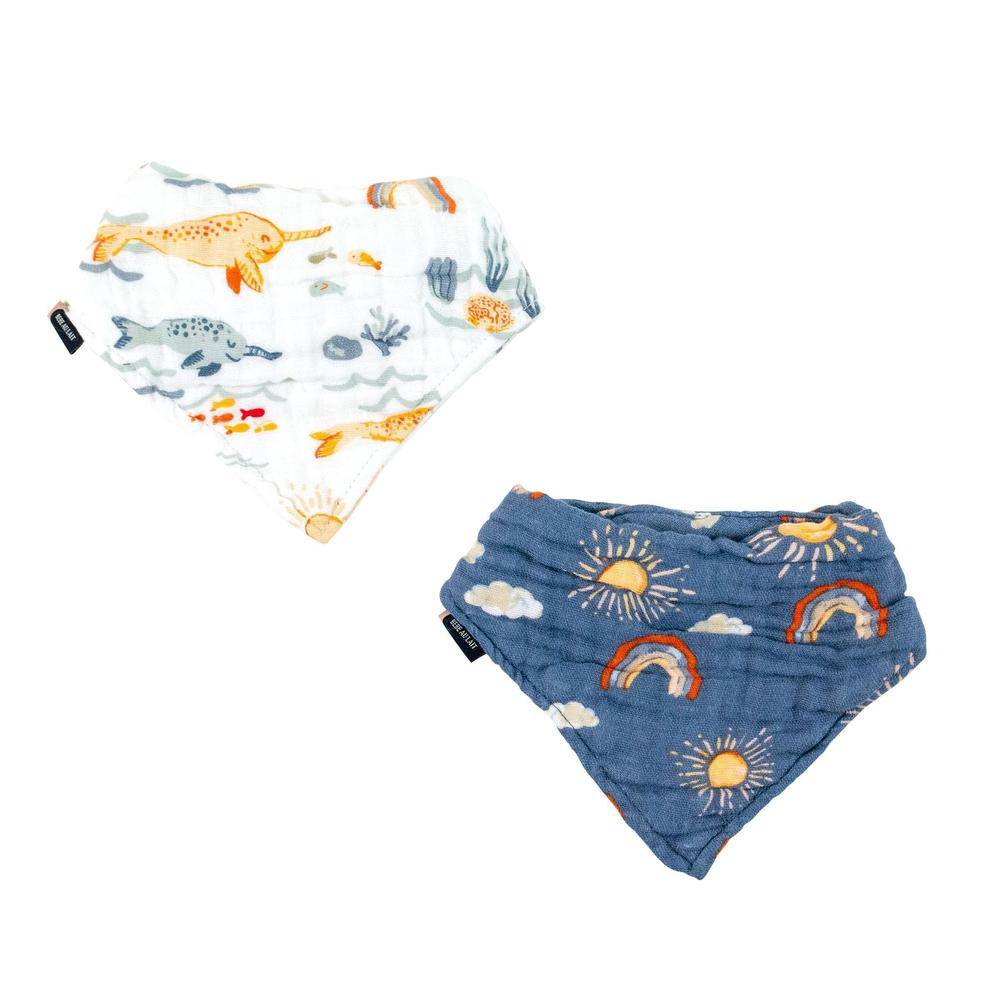 Narwhal + Hello Sunshine Bandana Bib Set Bib Bebe au Lait   