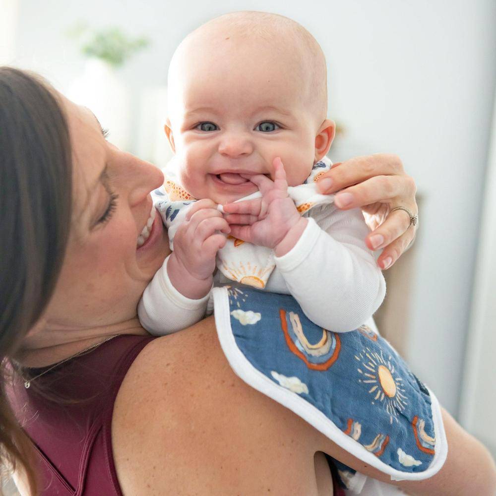 Narwhal + Hello Sunshine Muslin Burp Cloths Burp Cloths Bebe au Lait   