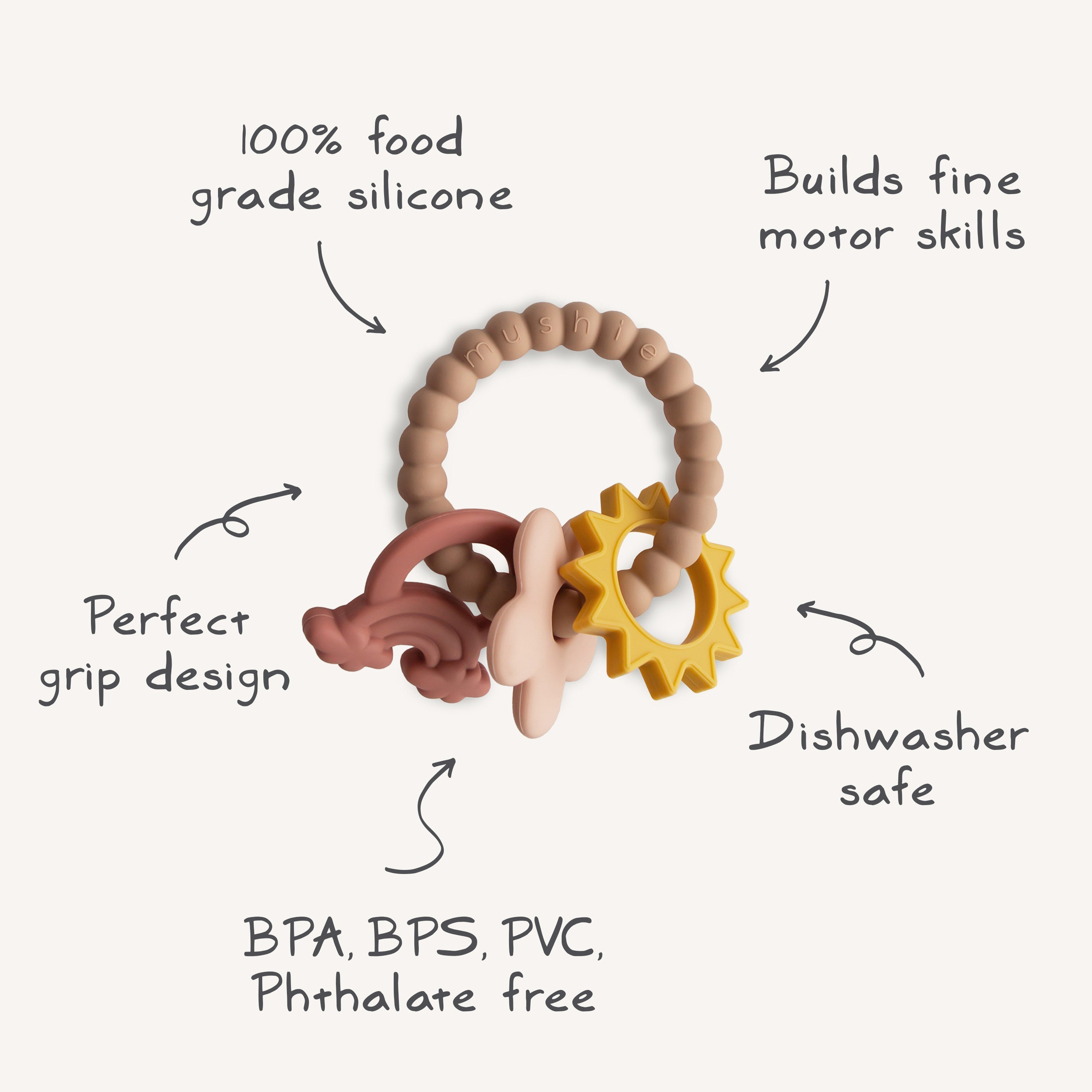 Nature Teething Ring teether Mushie   