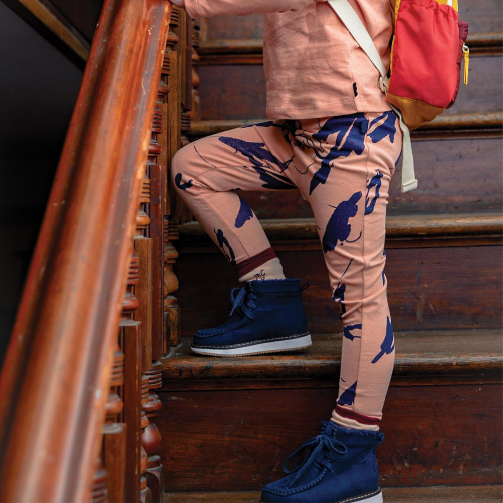 Nature's Canvas Kid Leggings - Terracoral/navy - FINAL SALE