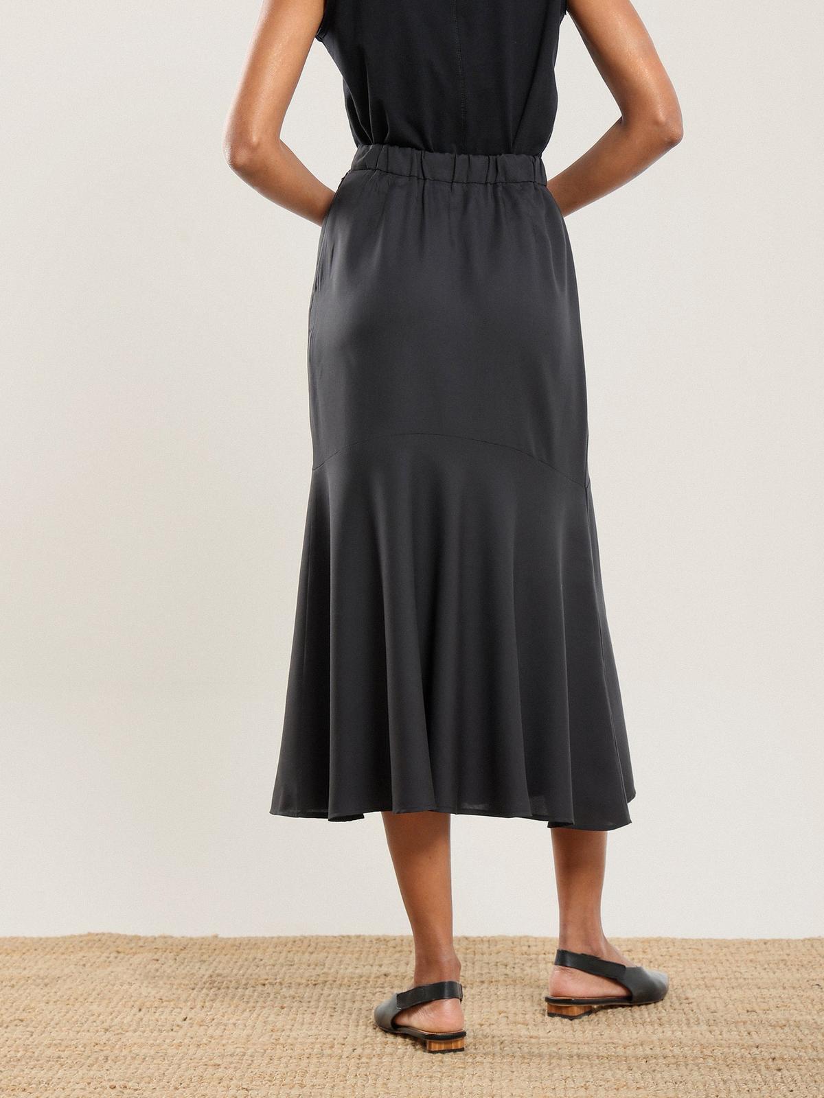Tencel Flared Skirt - Black