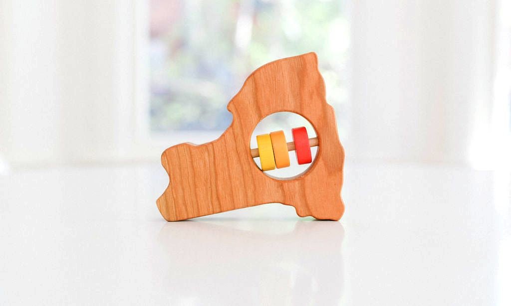 New York State Wooden Baby Rattle™ Rattles Bannor Toys   