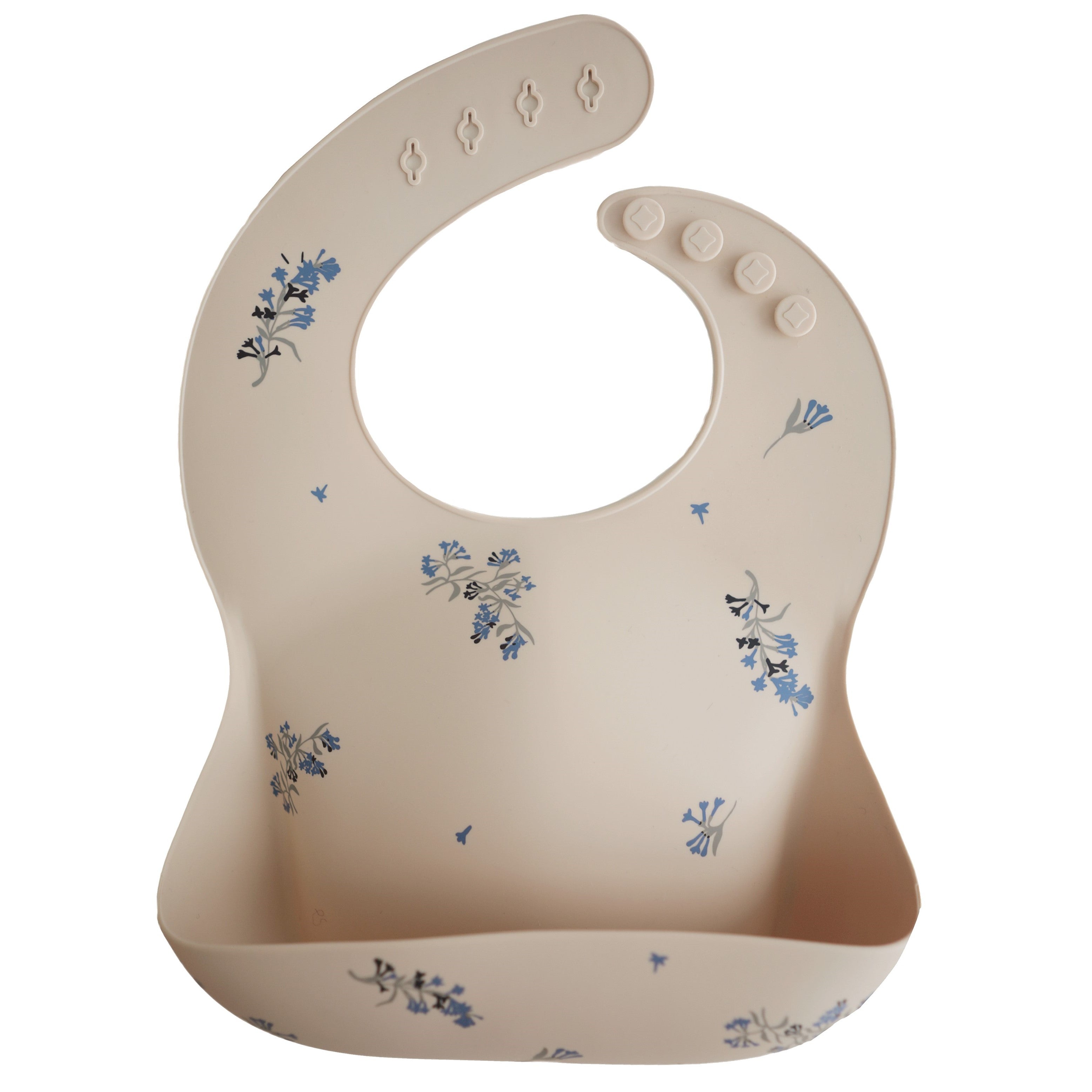 Silicone Baby Bib Silicone Bib Mushie Lilac Flowers  