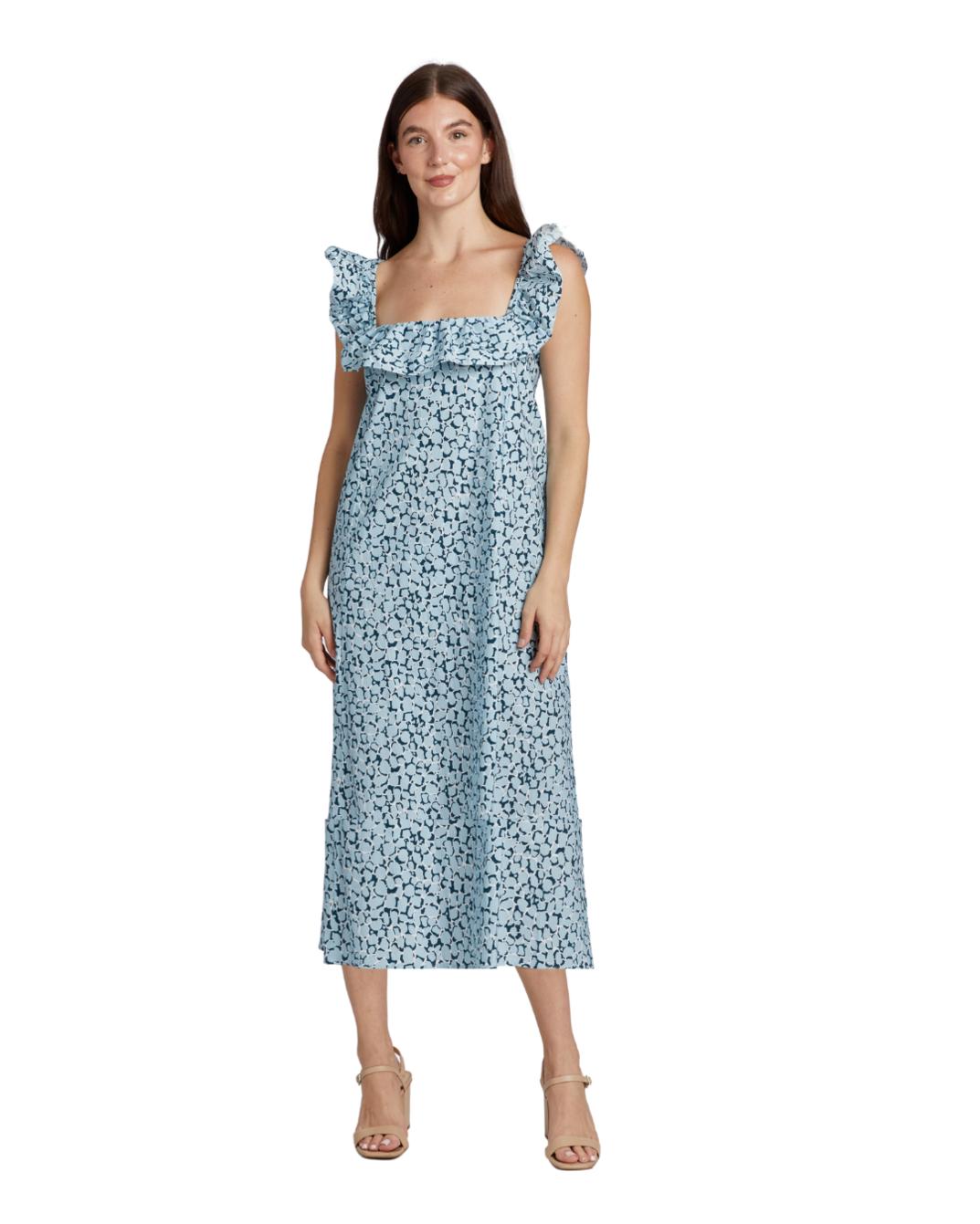 Ali Ruffle Square Neck Dress - Deep Dive