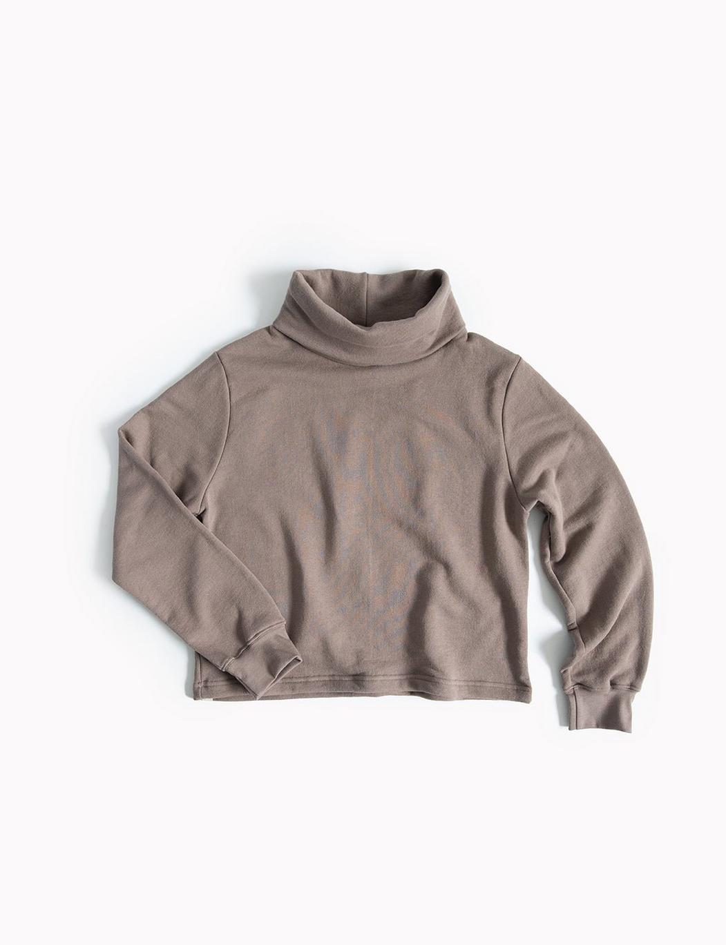 The Women's Funnel Neck Sweatshirt - Taupe