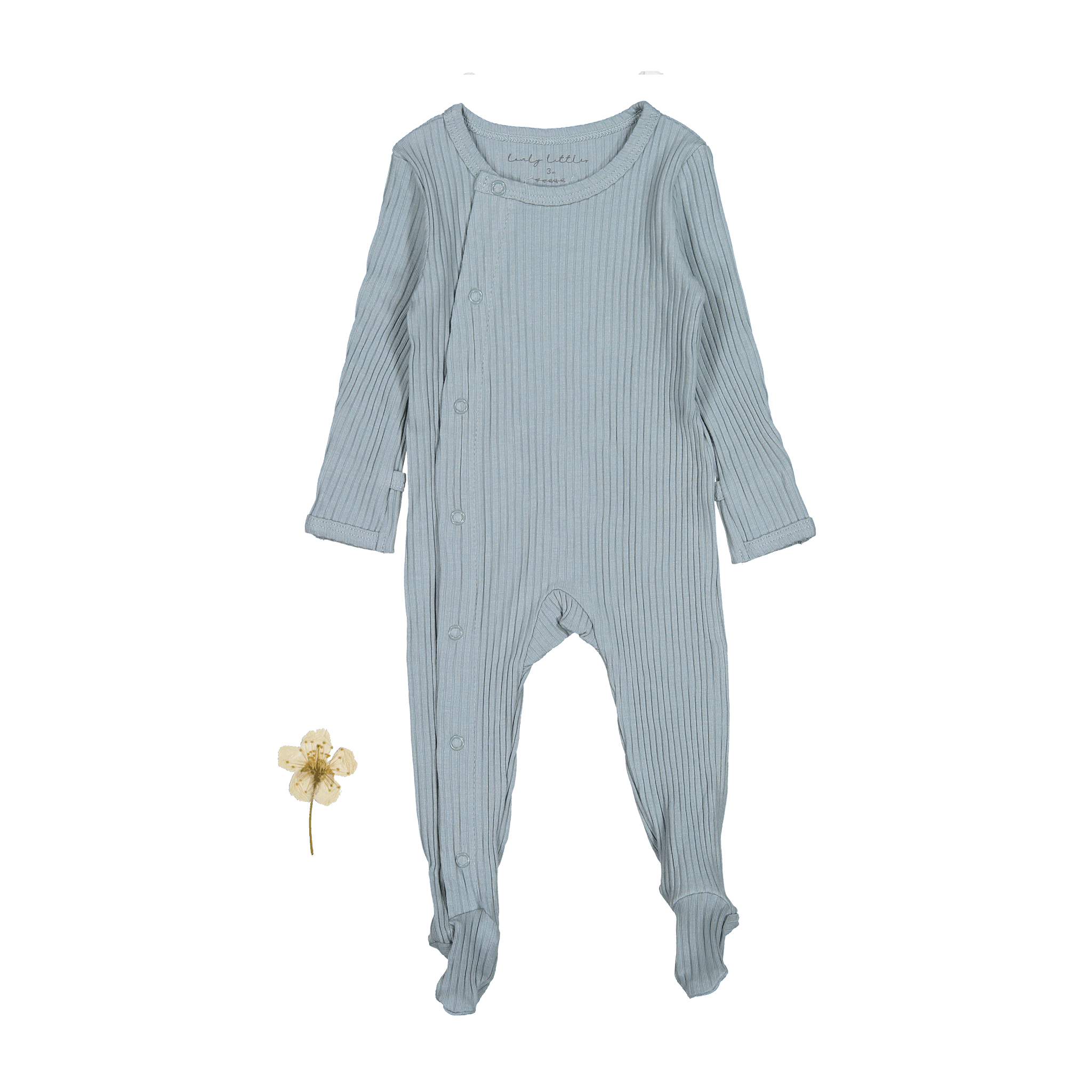 The Snap Romper - Ocean Ribbed Front Snap Romper Lovely Littles   