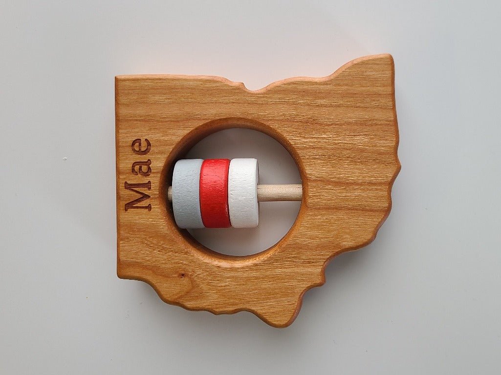 Ohio State Wooden Baby Rattle™ Rattles Bannor Toys   