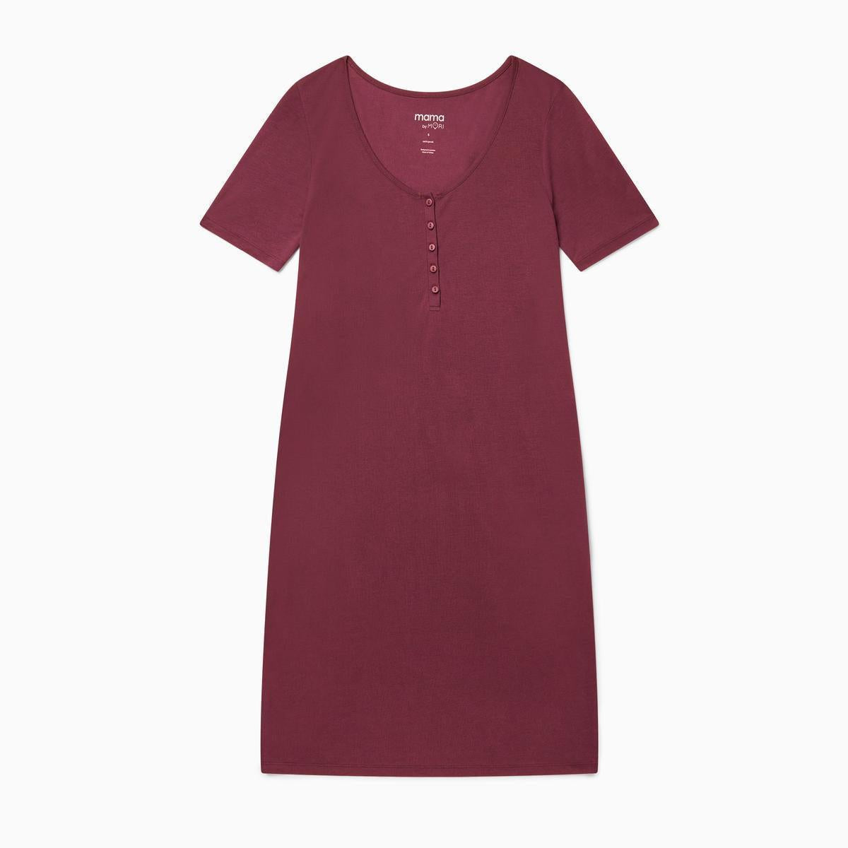 Adult Bump to Baby Nightdress - Burgundy