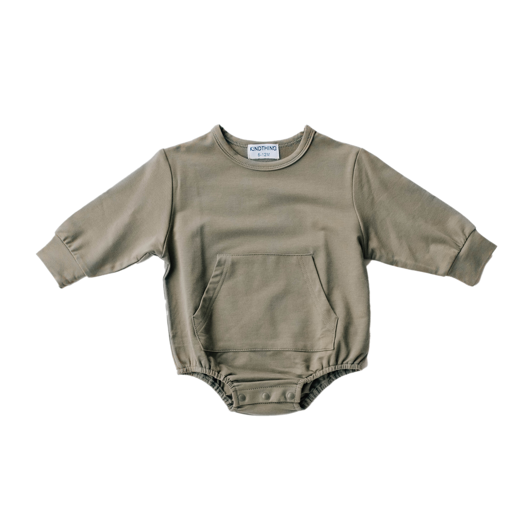 Sweatshirt Bubble Romper Baby & Toddler Sleepwear kindthing Olive 6-12 