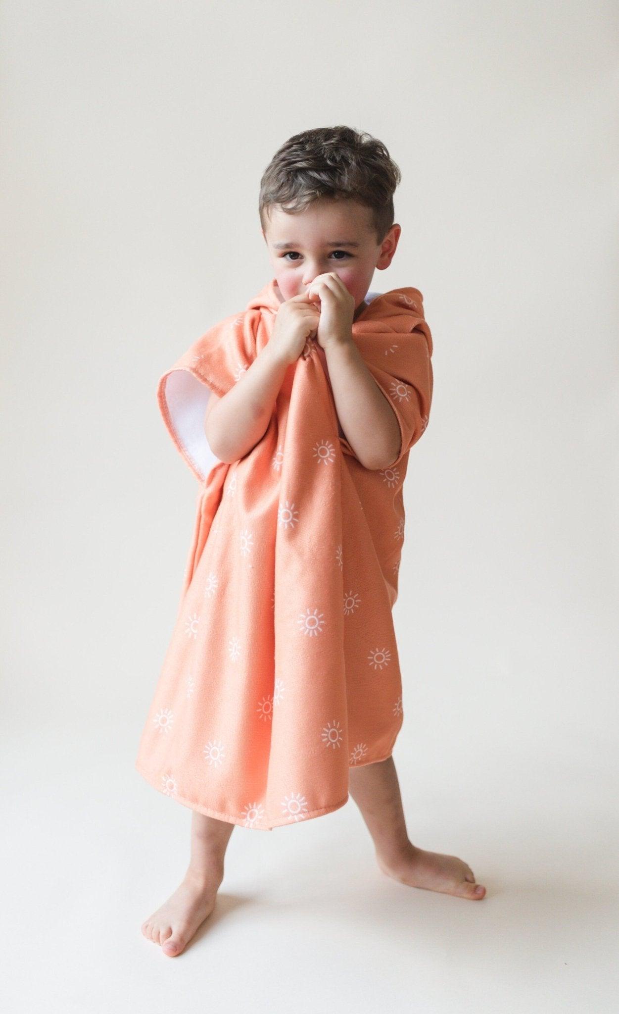 Orange Sun Beach Towel Poncho