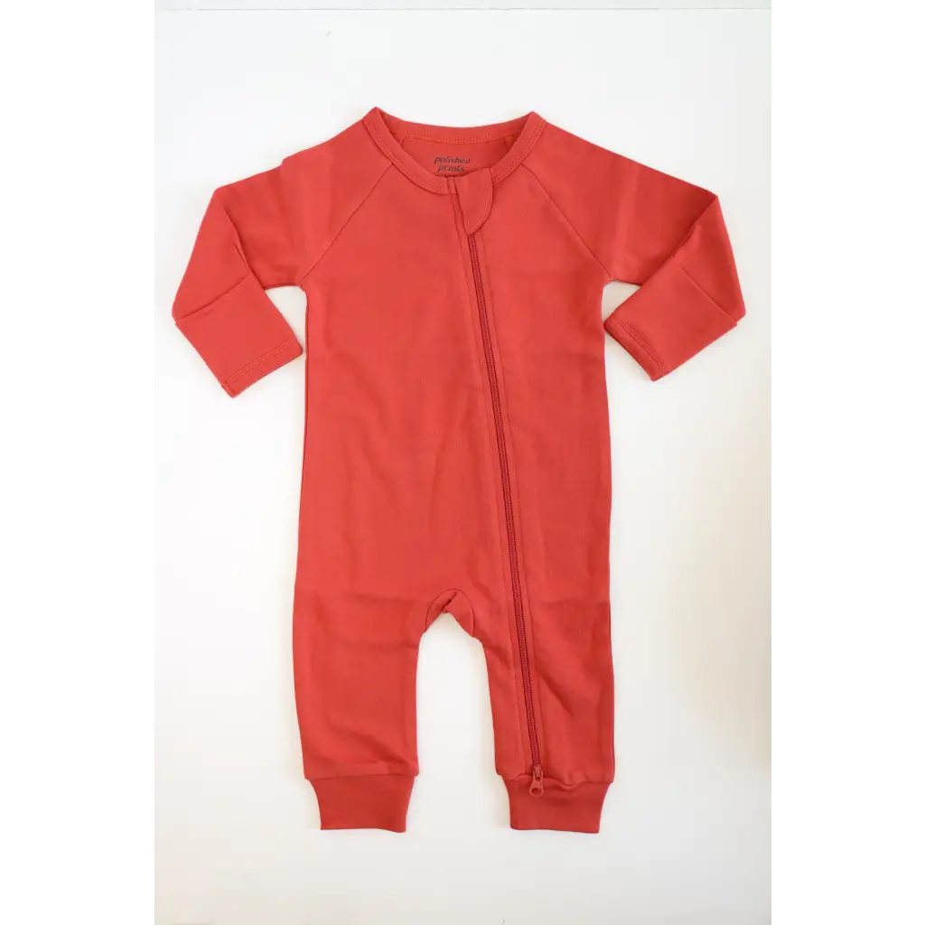 Organic Cotton Baby Zipper Sleeper in Cherry