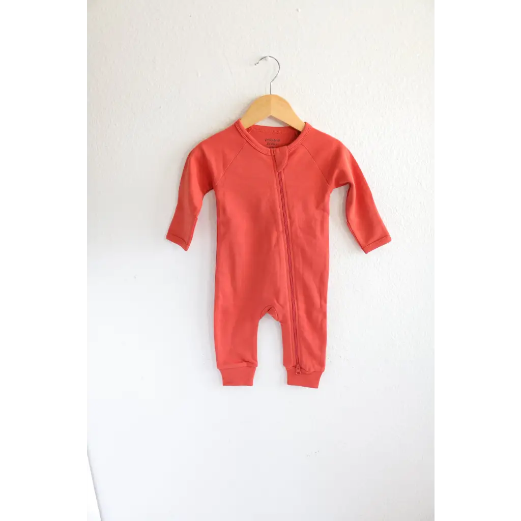 Organic Cotton Baby Zipper Sleeper in Cherry