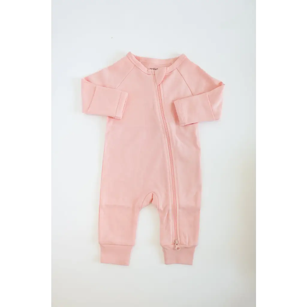 Organic Cotton Baby Zipper Sleeper in Peach