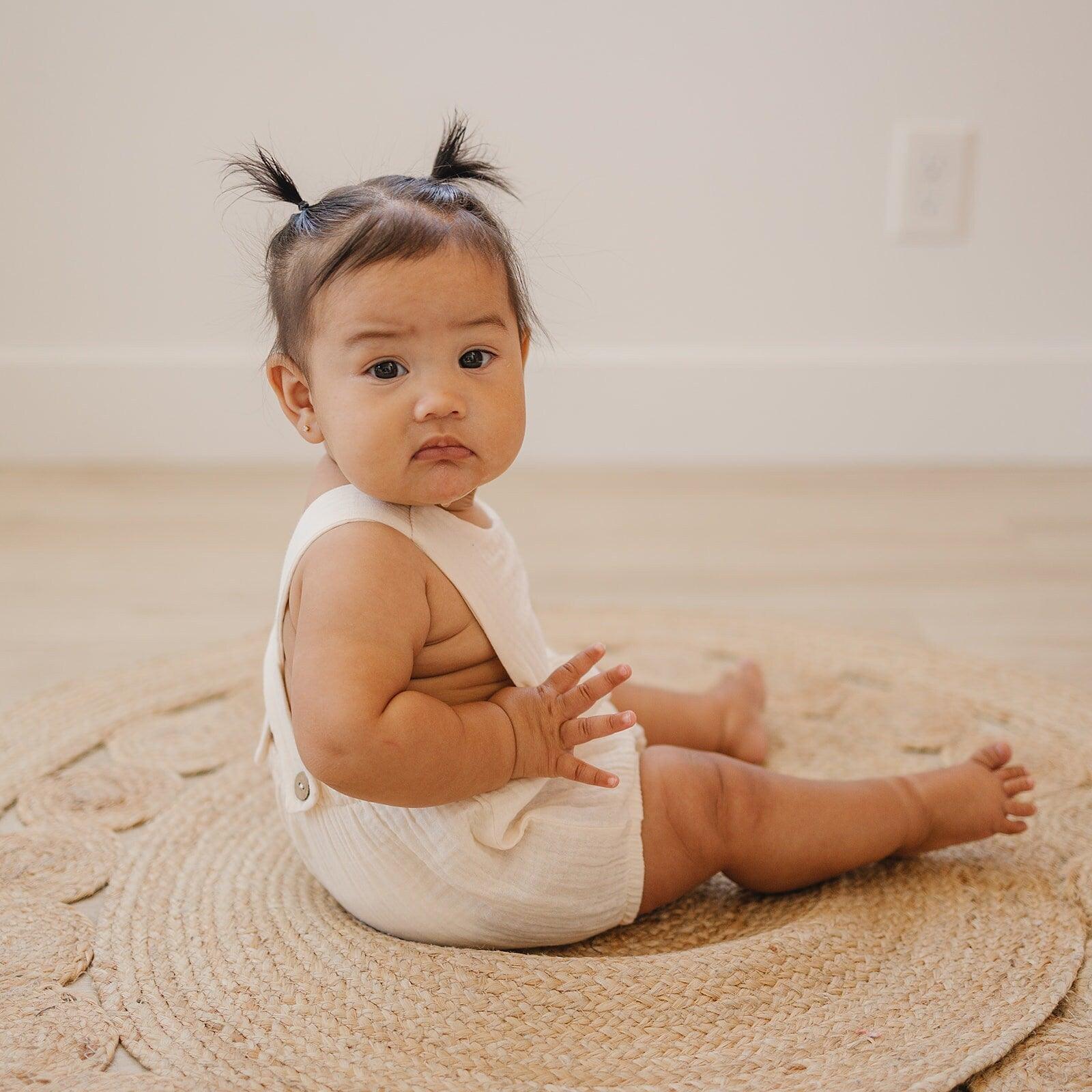 Custom Embroidered Organic Cotton Bubble Romper - more colors