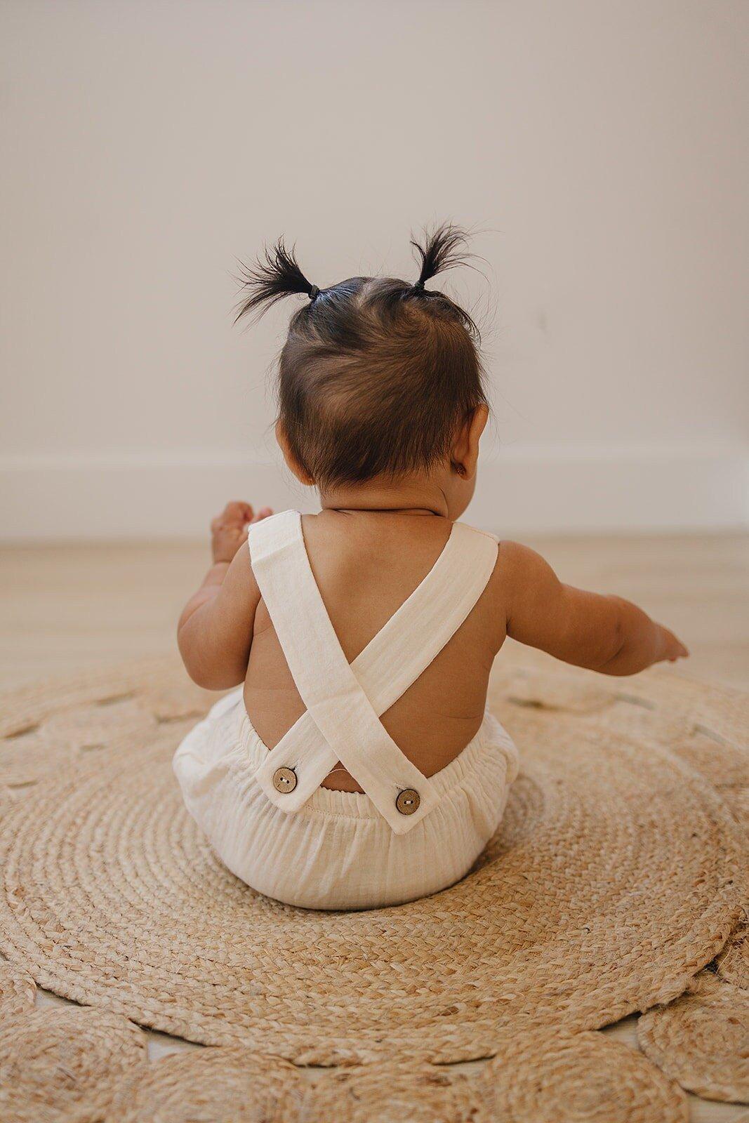 Custom Embroidered Organic Cotton Bubble Romper - more colors
