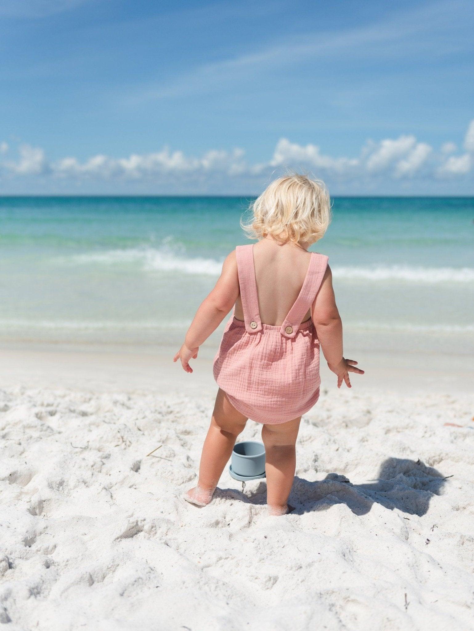Custom Embroidered Organic Cotton Bubble Romper - more colors