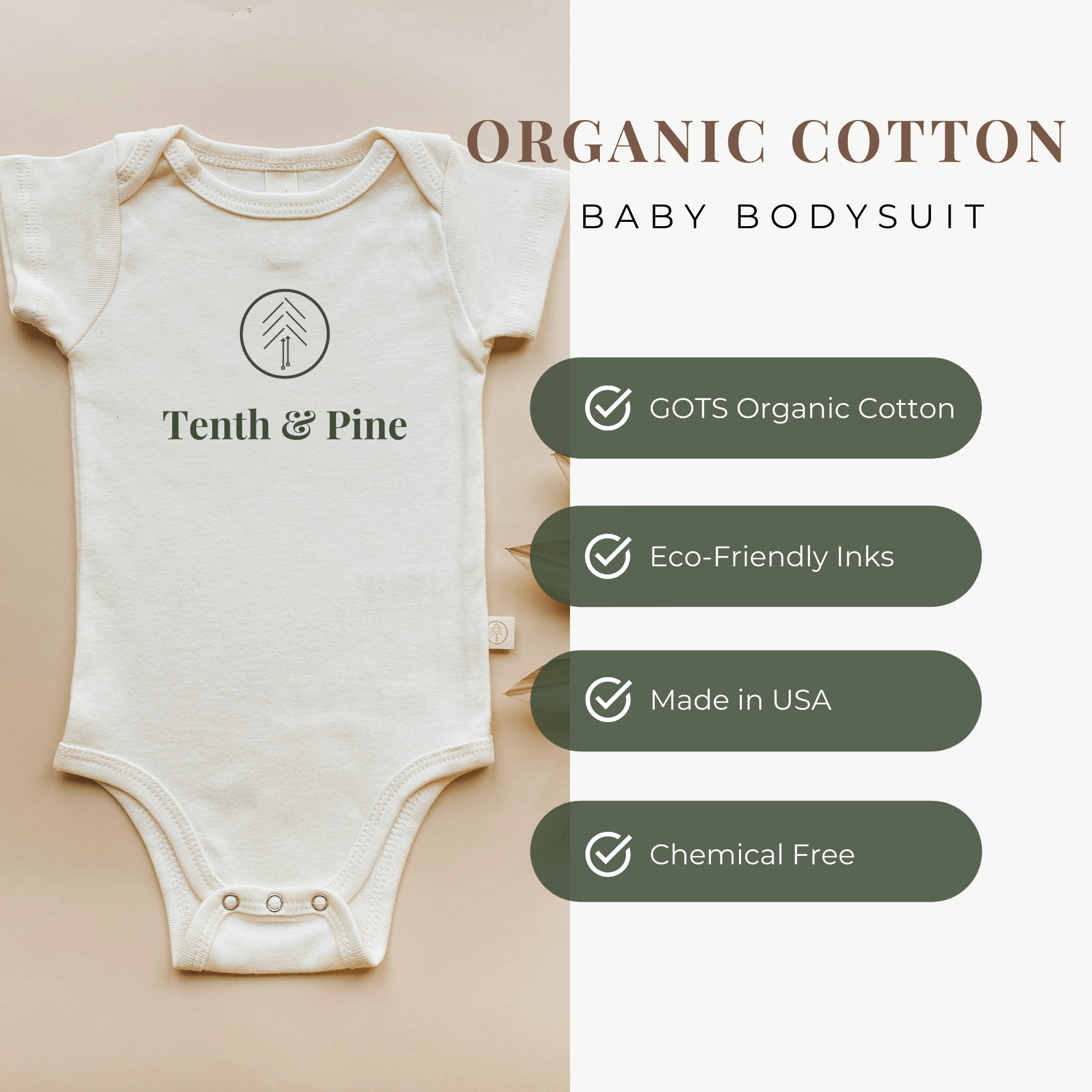 Dolce Estate Stamp Organic Cotton Baby Bodysuit
