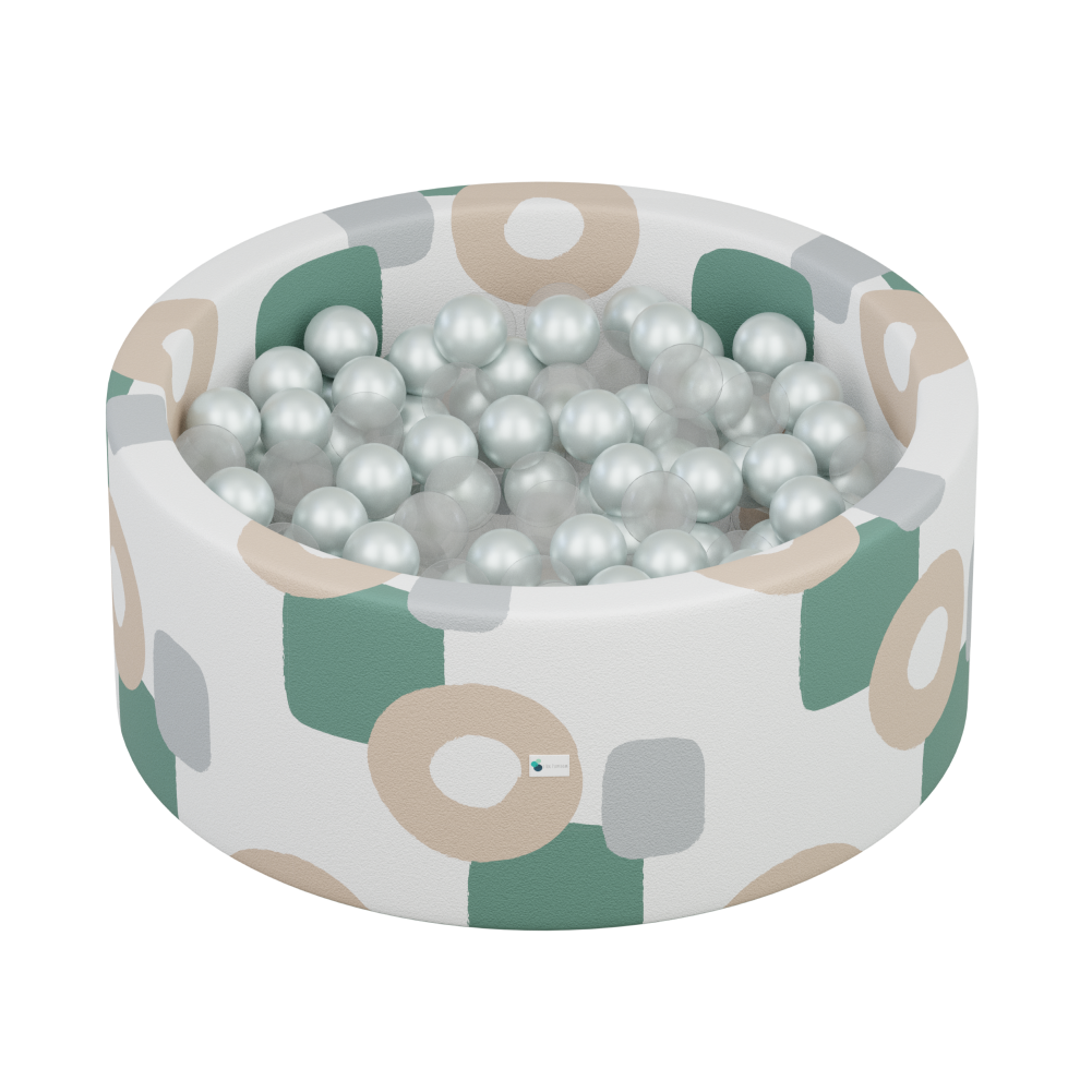 Ball Pit + 200 Pit Balls  Little Big Playroom Boho Organic Shapes - Pearl and Water Balls  