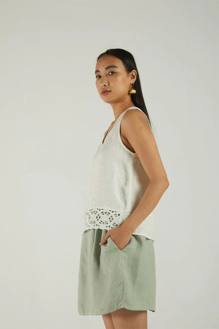 Sunkissed Shoulders Top - Shell Off-White