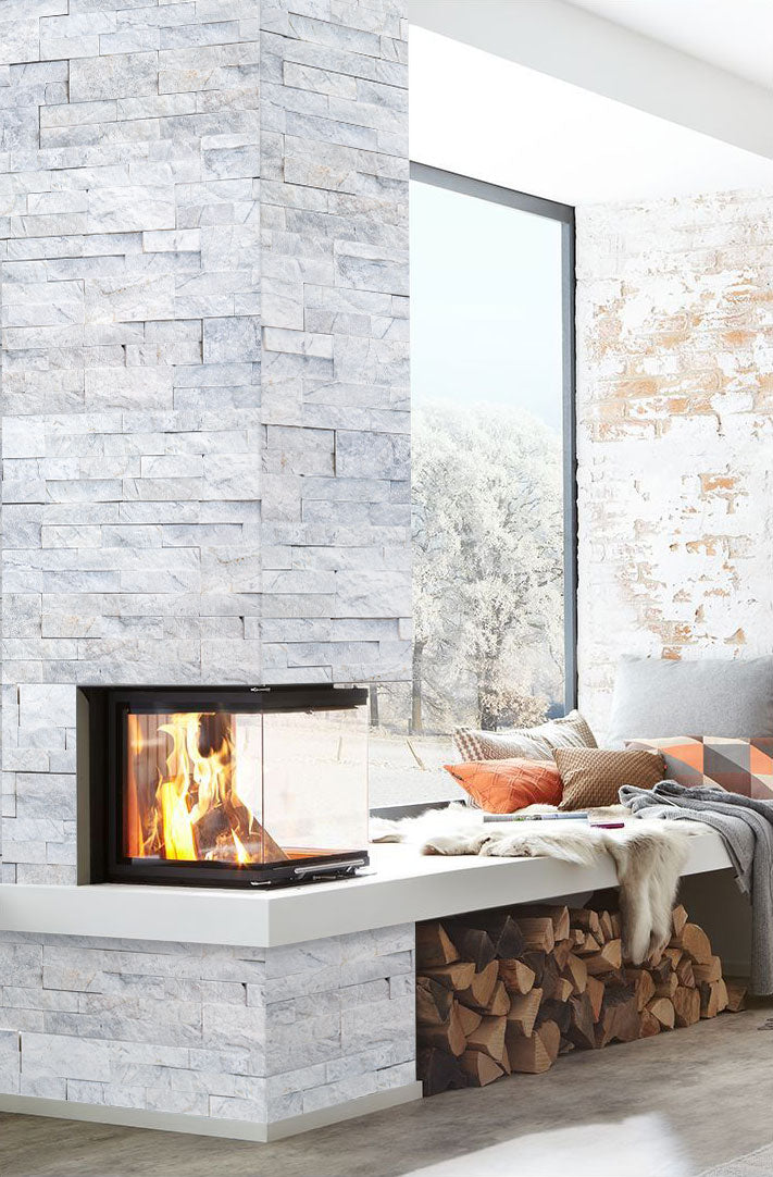 Palia White Dolomite 3D Panel 6"x24" Split-face Natural Wall Tile - Belair Collection